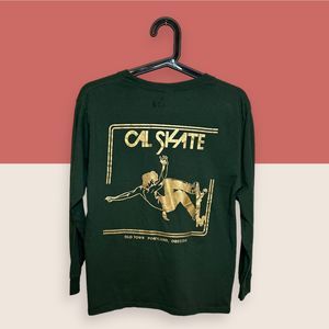 🛹 CAL SKATE YOUTH LARGE LONG SLEEVE SLASHER CREW GREEN